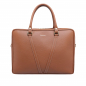 Preview: Briefcase made of grained calf leather brown contrast stitching